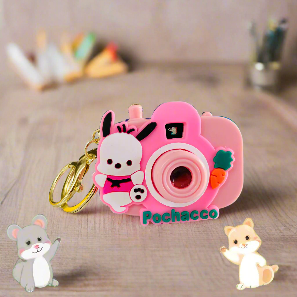 NestyFox Cute Projector Camera Keychain for Kids β Mini Cartoon Camera Toy with Image Projection, Portable Key Ring Gift for Boys & Girls