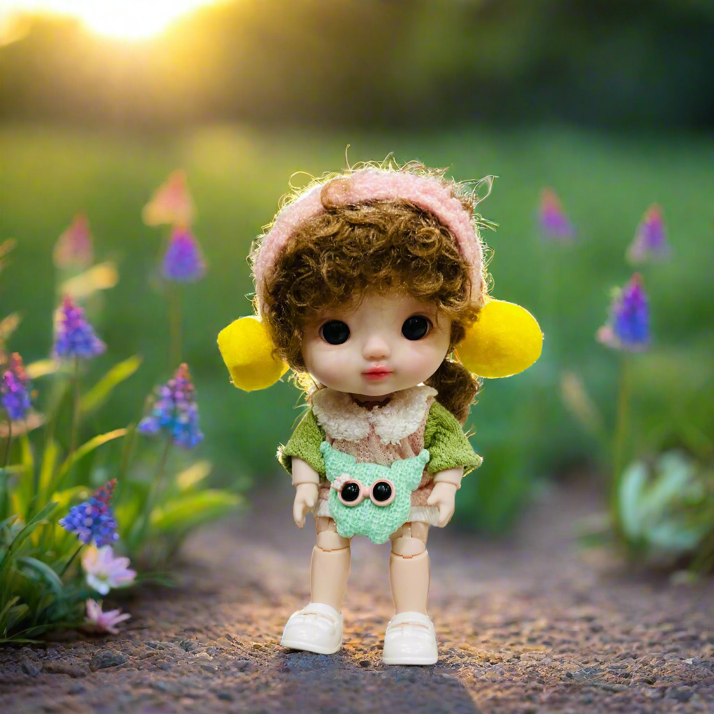 NestyFox 22cm Realistic Musical Doll with Sound & Movement