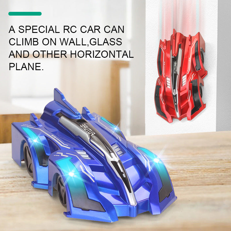 Wall Climbing Car With Led Lights 360 Degree Rotating Stunt Toys