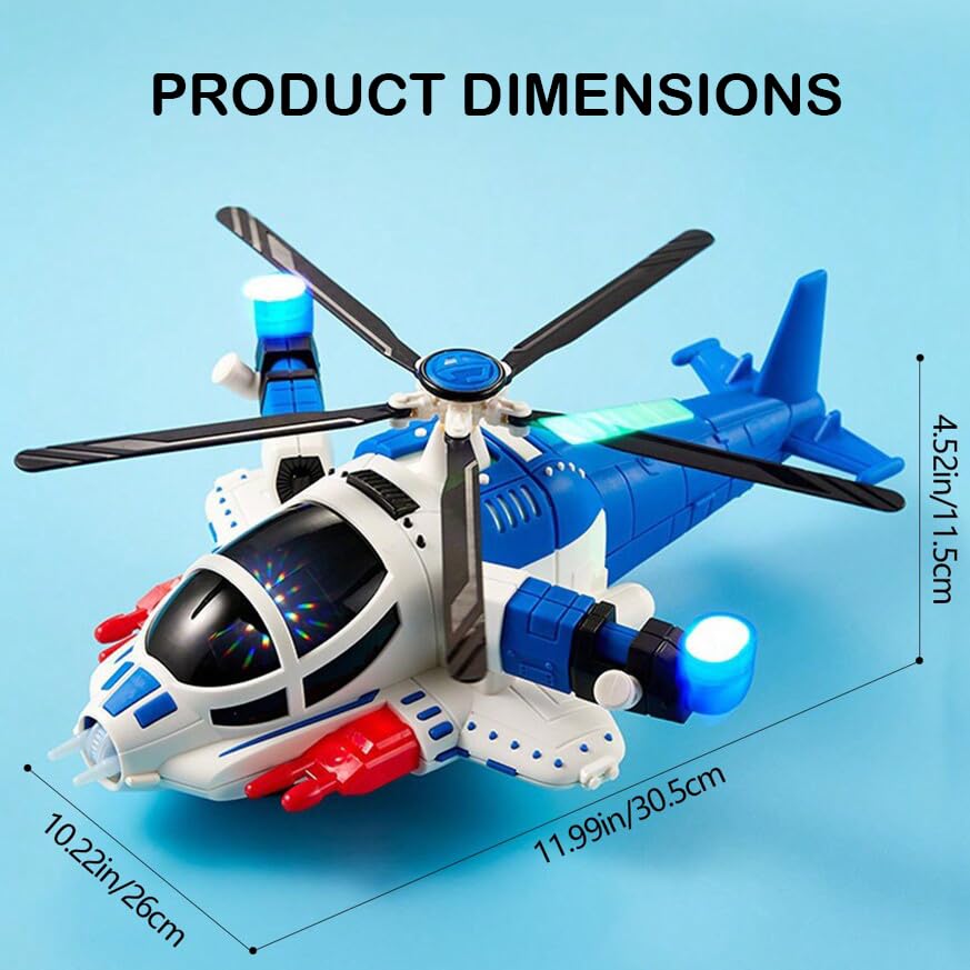 Armed Fighter Toy Universal Wheel Helicopter 360° Rotation