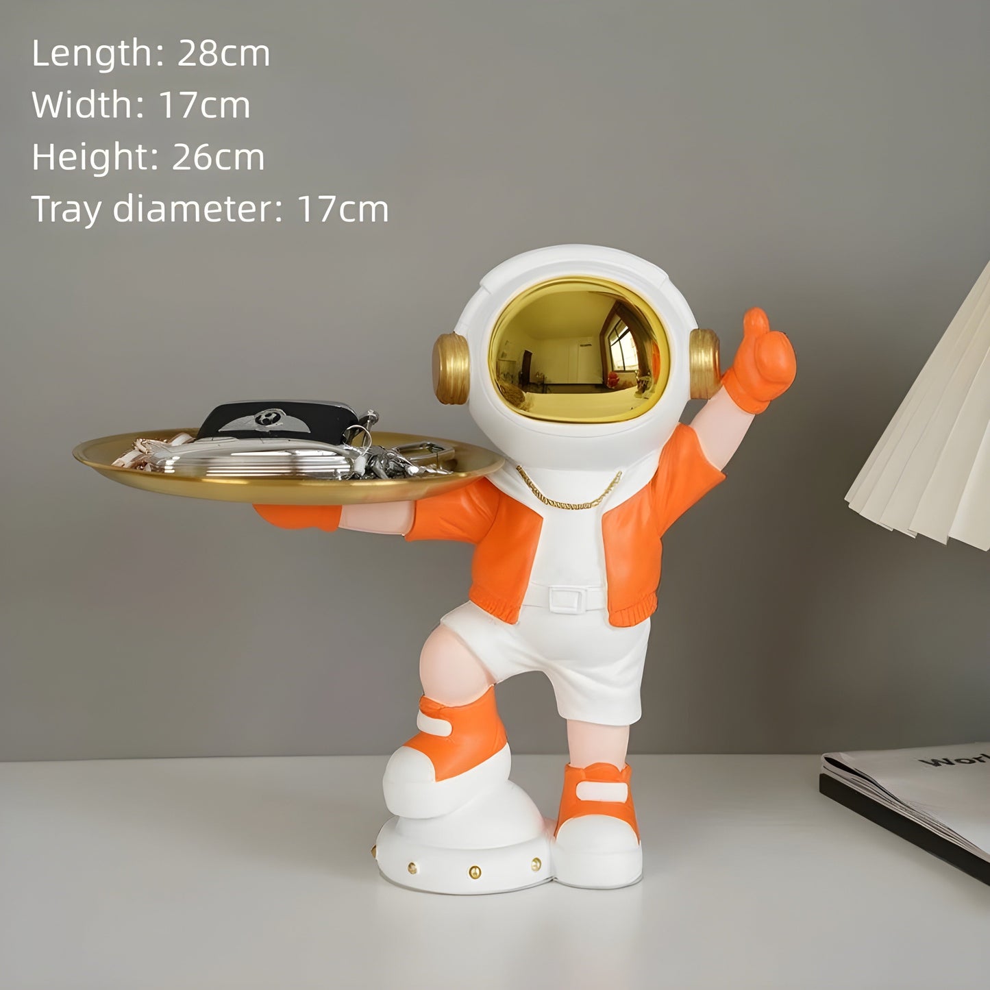 Charming Astronaut-Themed Tray Decor Showpiece