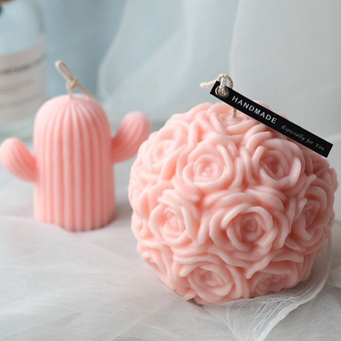3D Rose Flower Ball Candles – Pack of 12 for Home Décor and Diwali Celebrations