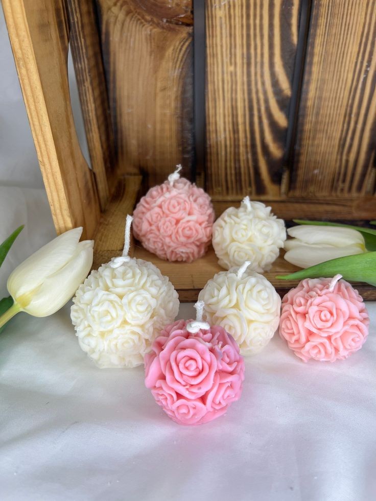 3D Rose Flower Ball Candles – Pack of 12 for Home Décor and Diwali Celebrations