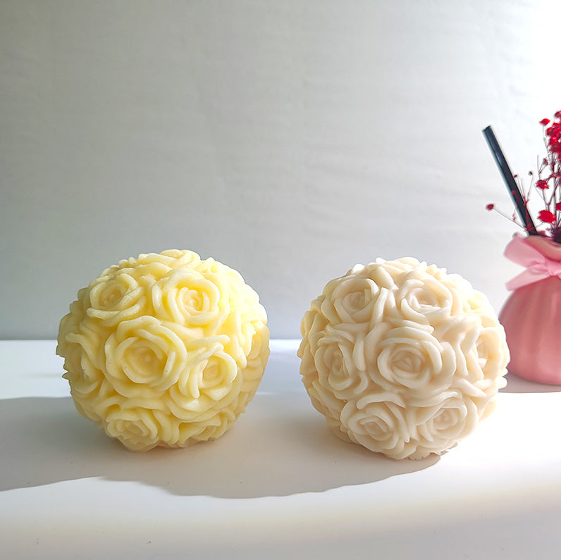 3D Rose Flower Ball Candles – Pack of 12 for Home Décor and Diwali Celebrations