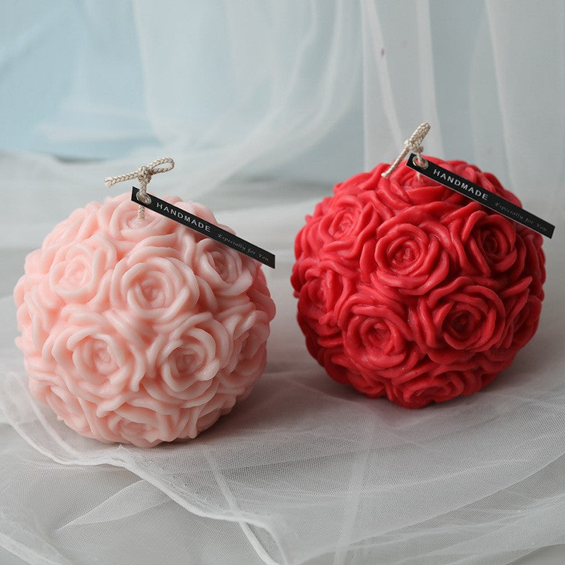 3D Rose Flower Ball Candles – Pack of 12 for Home Décor and Diwali Celebrations