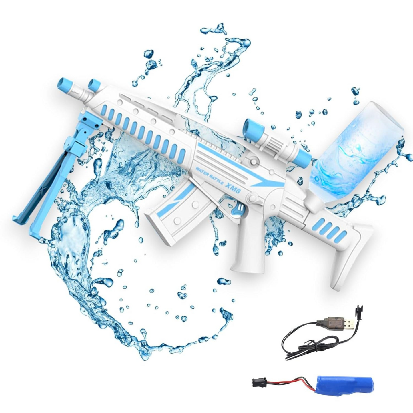 NestyFox XM8 Electric Water Gun - High-Pressure Automatic Blaster