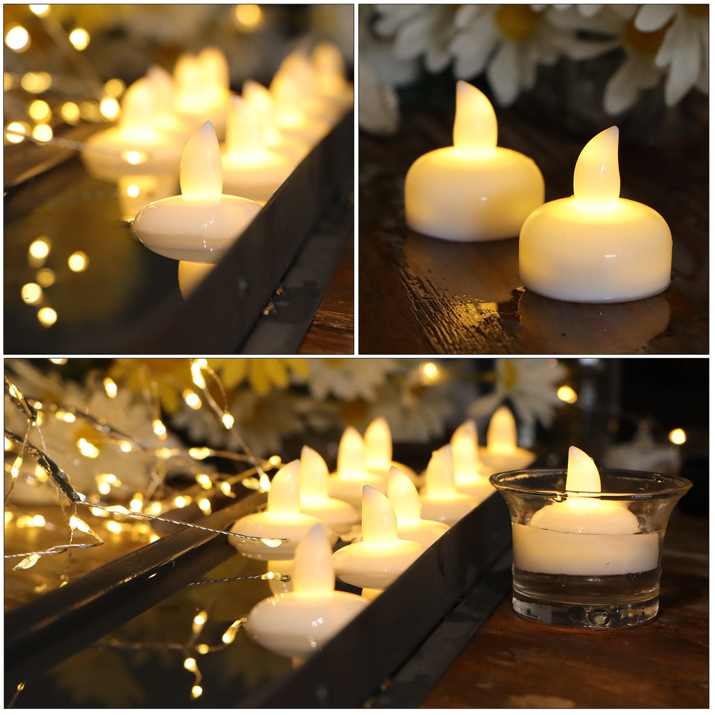 Floating Water Sensor Diya - Pack of 12 for Diwali & Decor