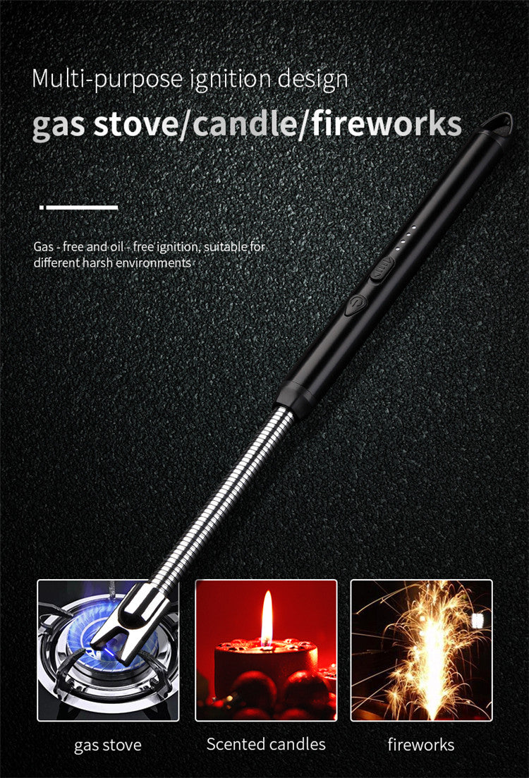 Electric Rechargeable Plasma Lighter - Flameless, Windproof, 360° Flexible Neck