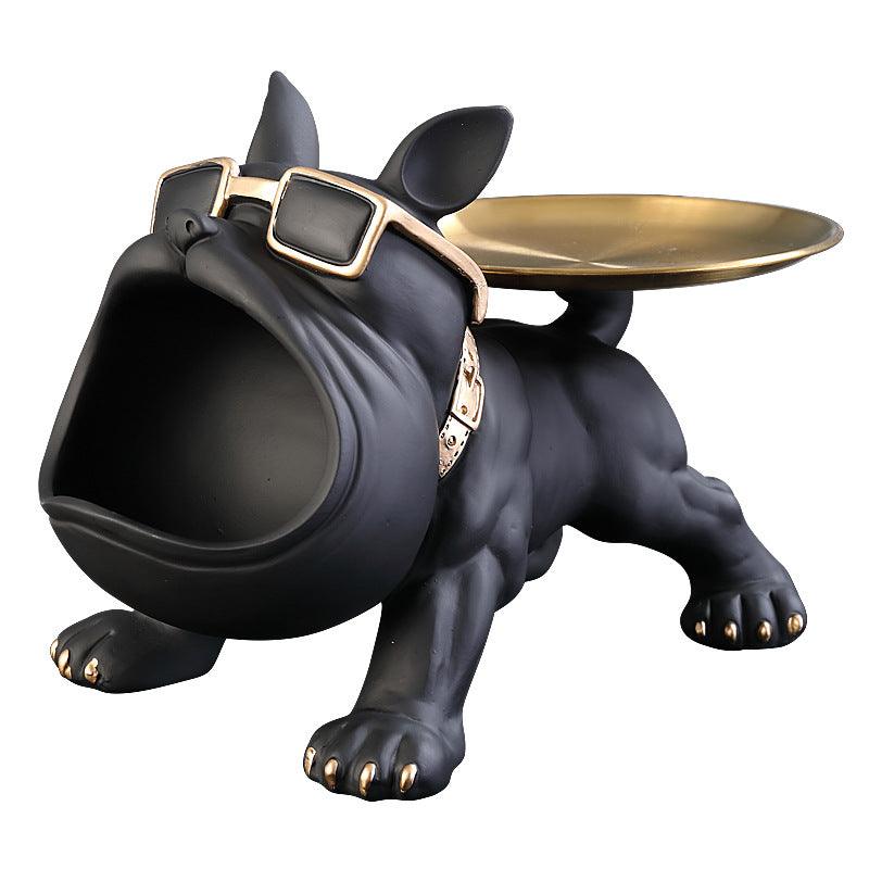 BULLDOG STORAGE BUTLER SCULPTURE - Smokey Cocktail