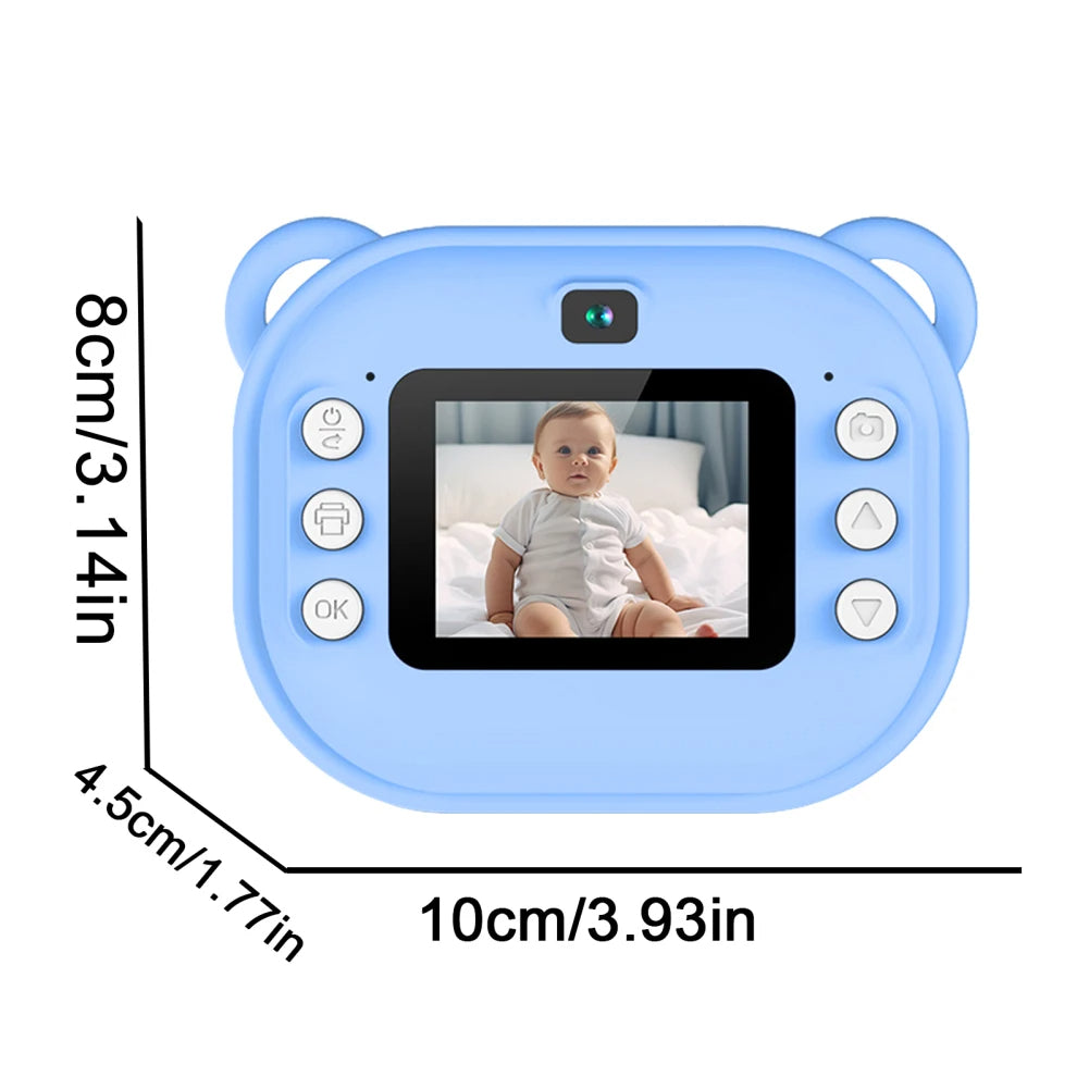 Instant Print Camera, 1080P Thermal Printing 2-Inch HD Screen