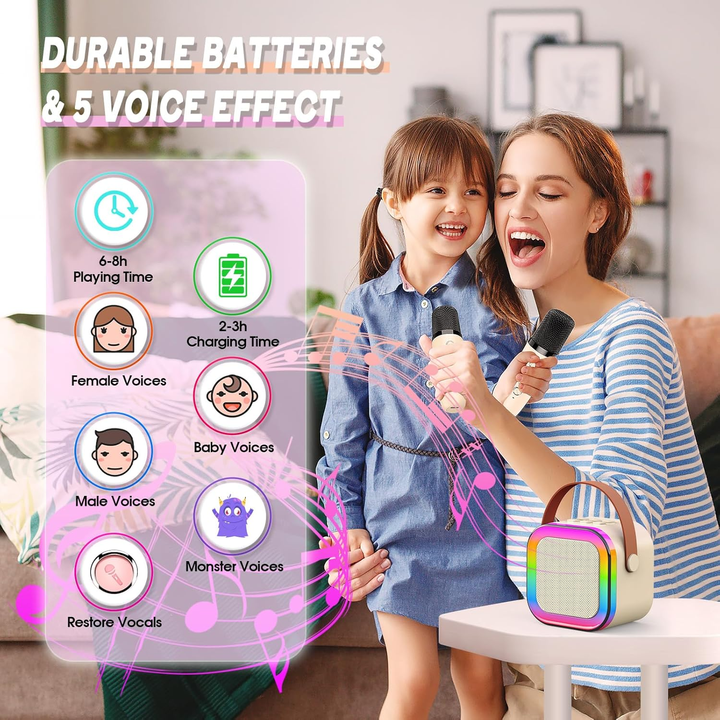 Bluetooth Speaker with Mini Wireless Karaoke Mic