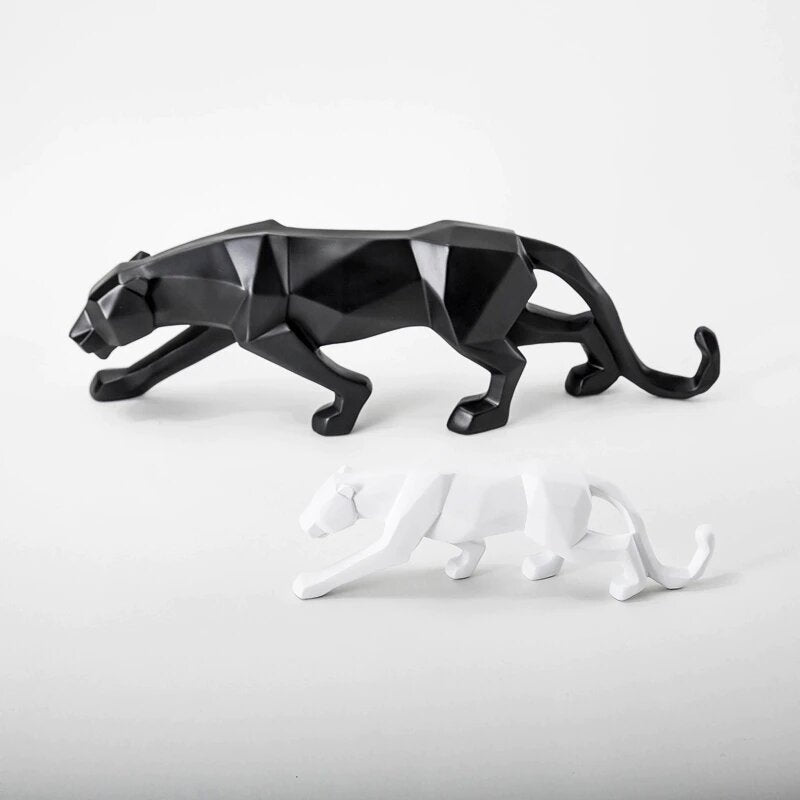 Geometric Black Panther Sculpture