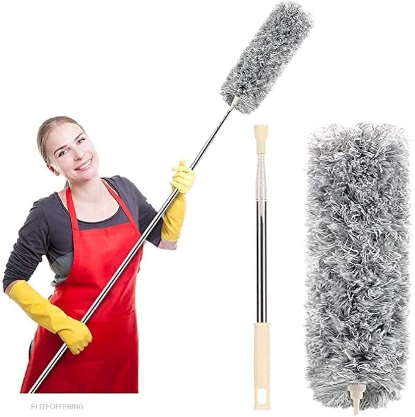 Microfiber Feather Duster with Extendable Pole (Up to 10 Feet)