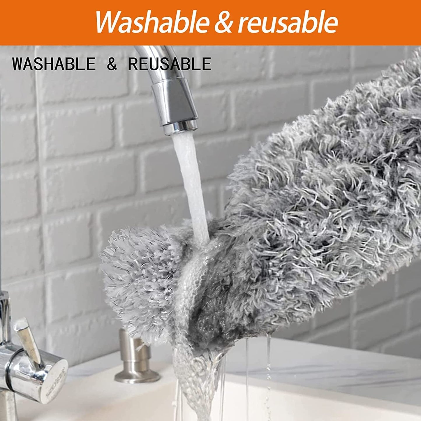 Microfiber Feather Duster with Extendable Pole (Up to 10 Feet)