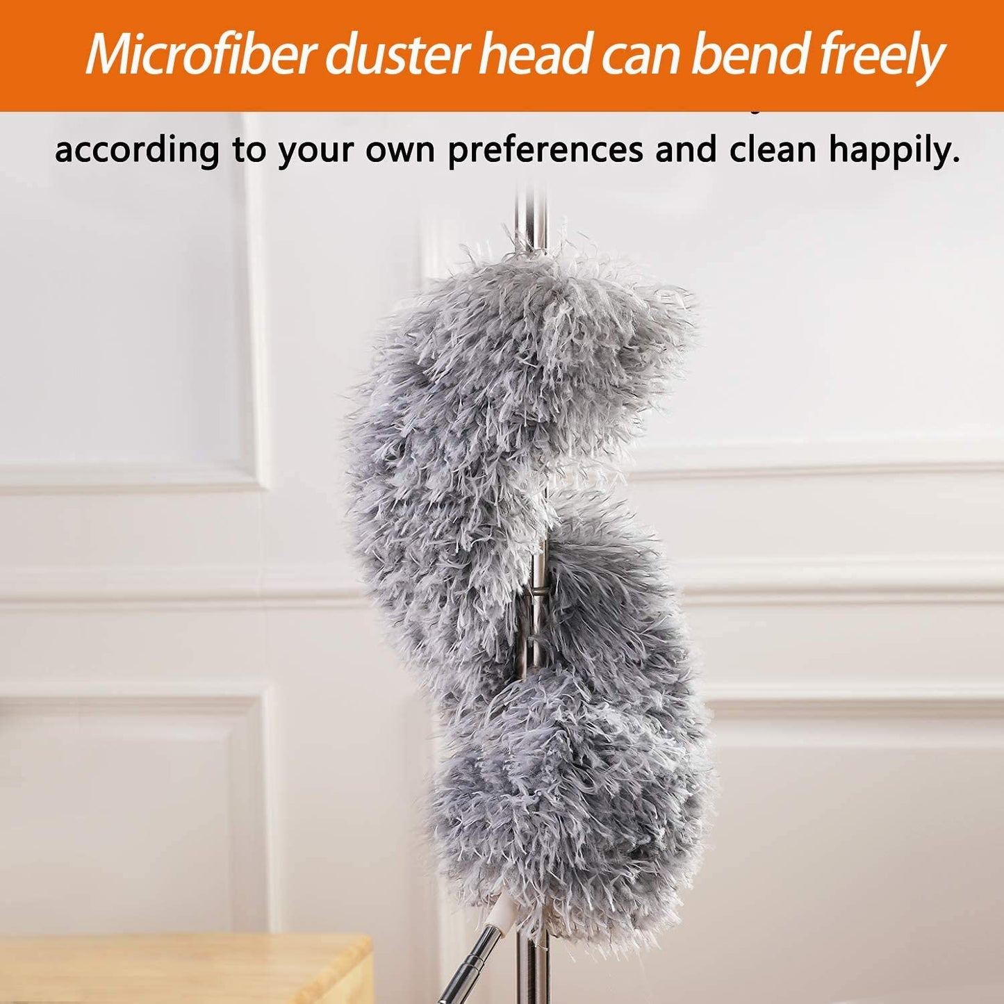 Microfiber Feather Duster with Extendable Pole (Up to 10 Feet)