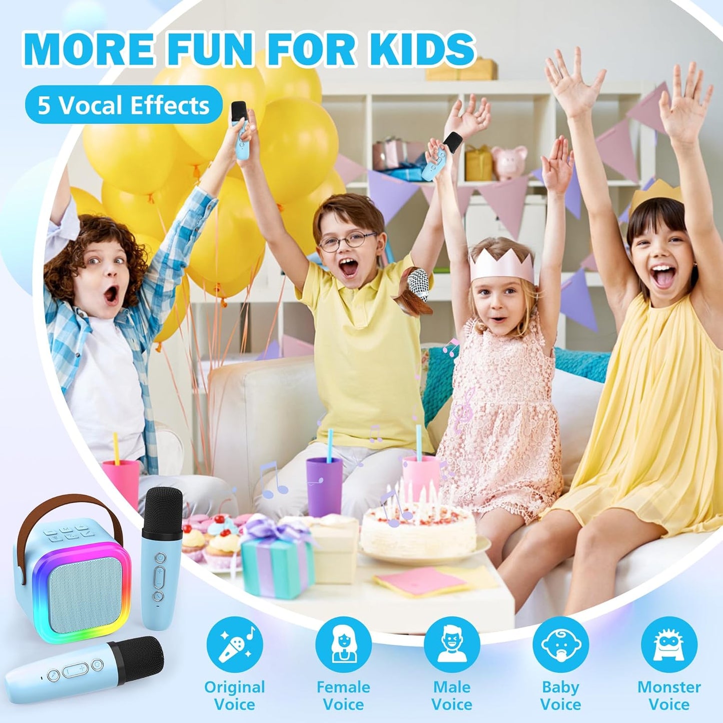 Bluetooth Speaker with Mini Wireless Karaoke Mic