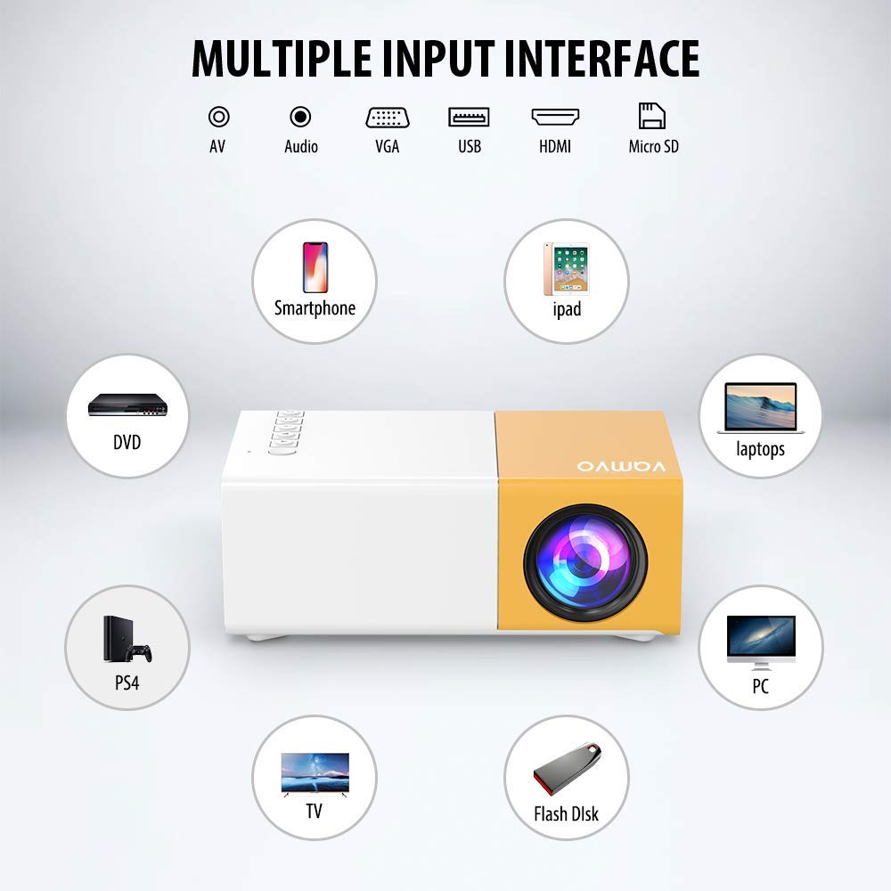 Mini Projector - 1080p - Vamvo YG300 Pro