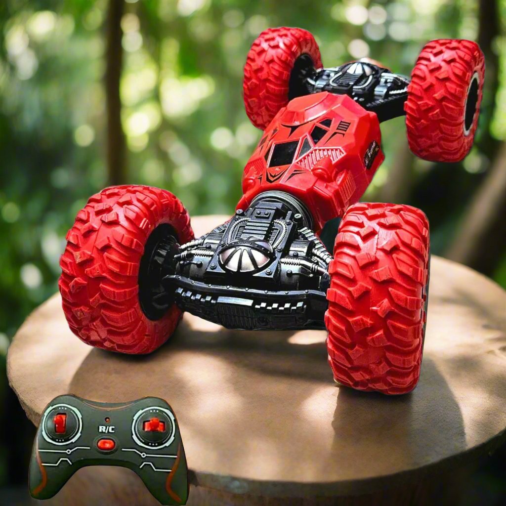 Moka 4WD RC Stunt Car | Double-Sided 360° Rotating Off-Road Toy (Red)