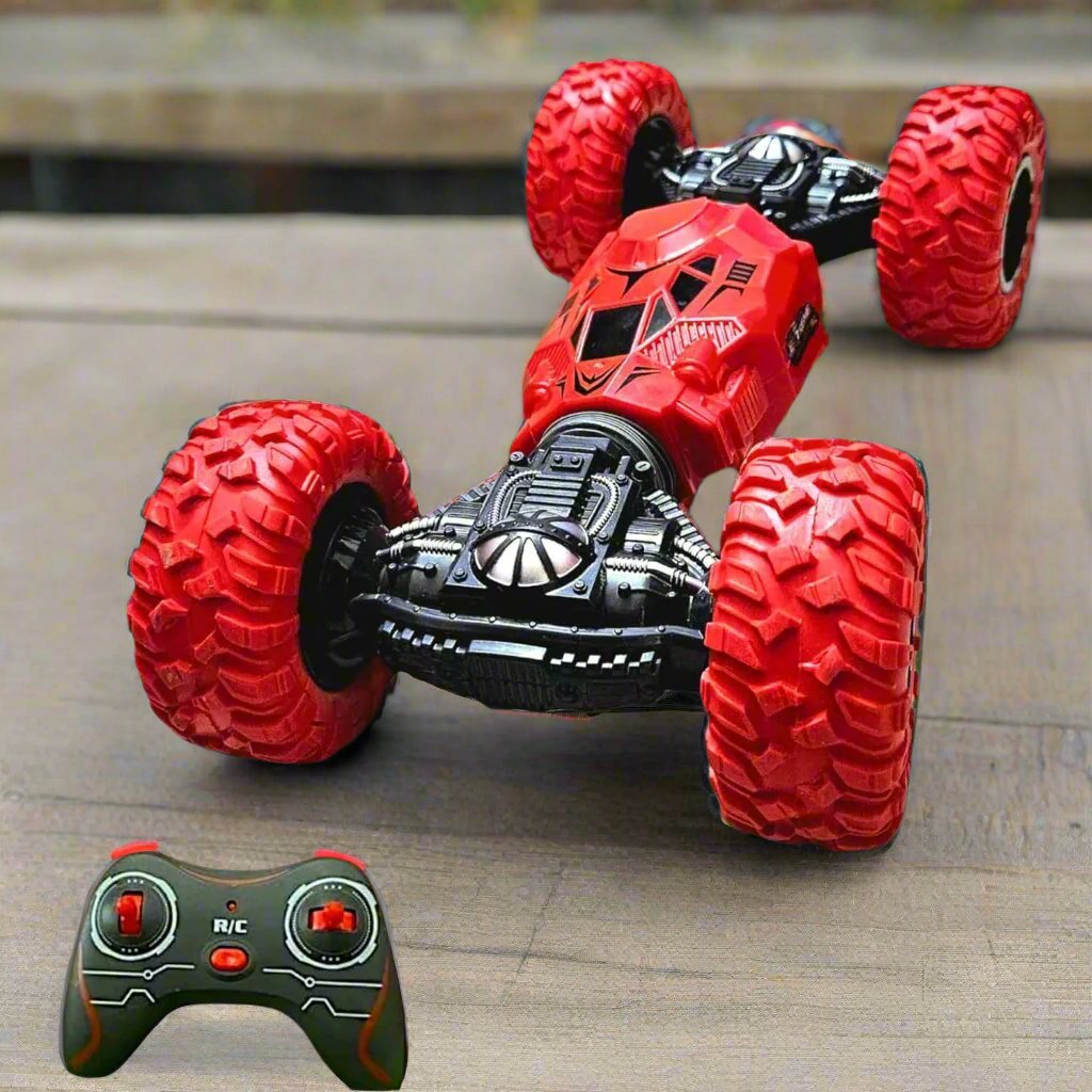 Moka 4WD RC Stunt Car | Double-Sided 360° Rotating Off-Road Toy (Red)