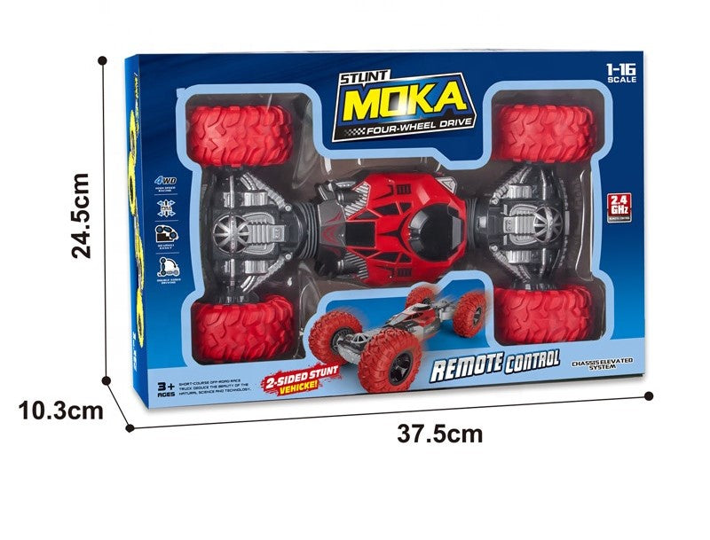 Moka 4WD RC Stunt Car | Double-Sided 360° Rotating Off-Road Toy (Red)