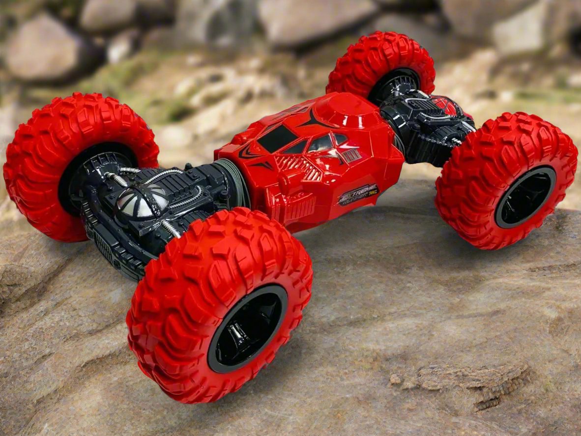 Moka 4WD RC Stunt Car | Double-Sided 360° Rotating Off-Road Toy (Red)