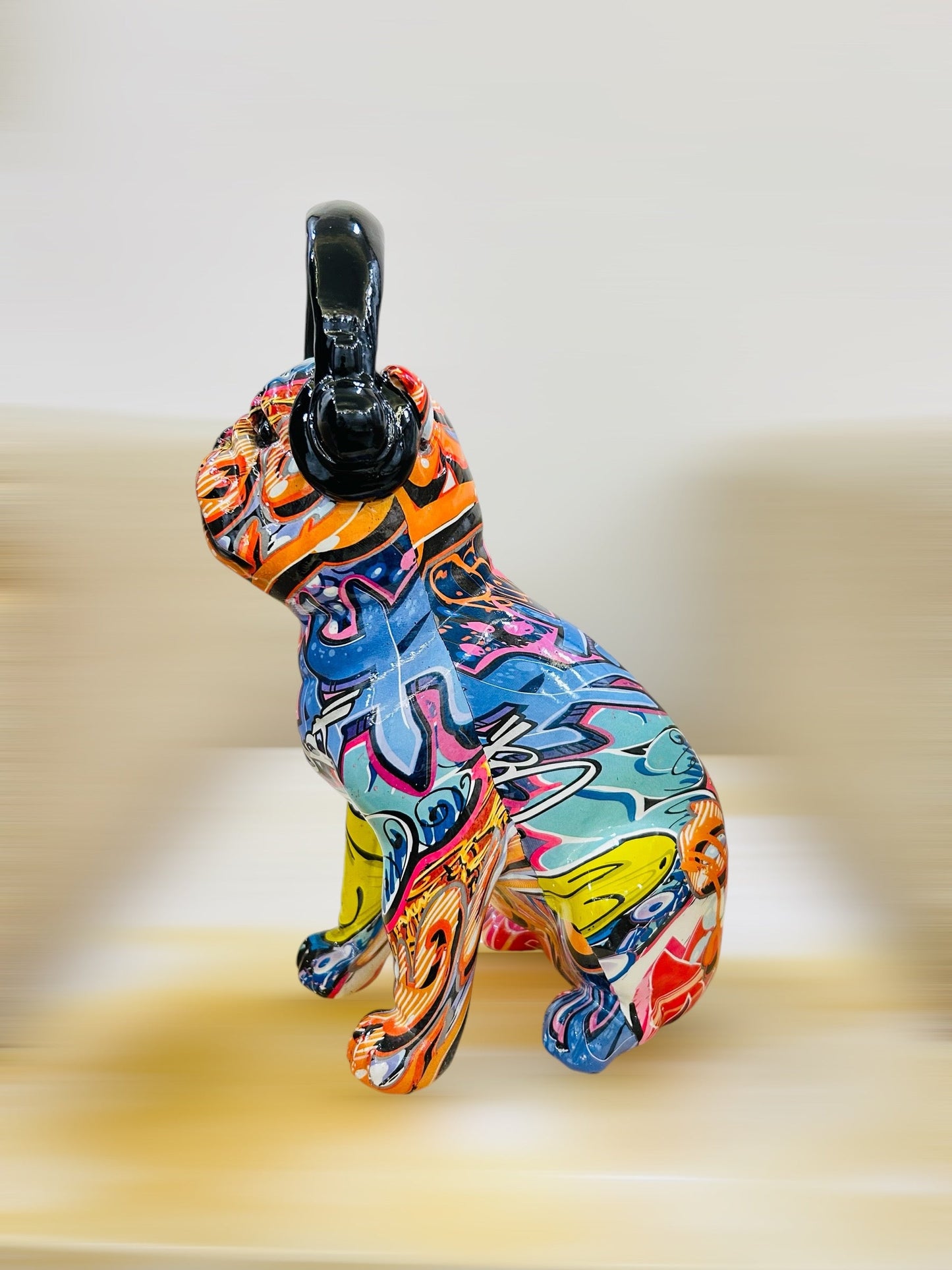 Multicolor Pop Art Dog Decor Showpiece