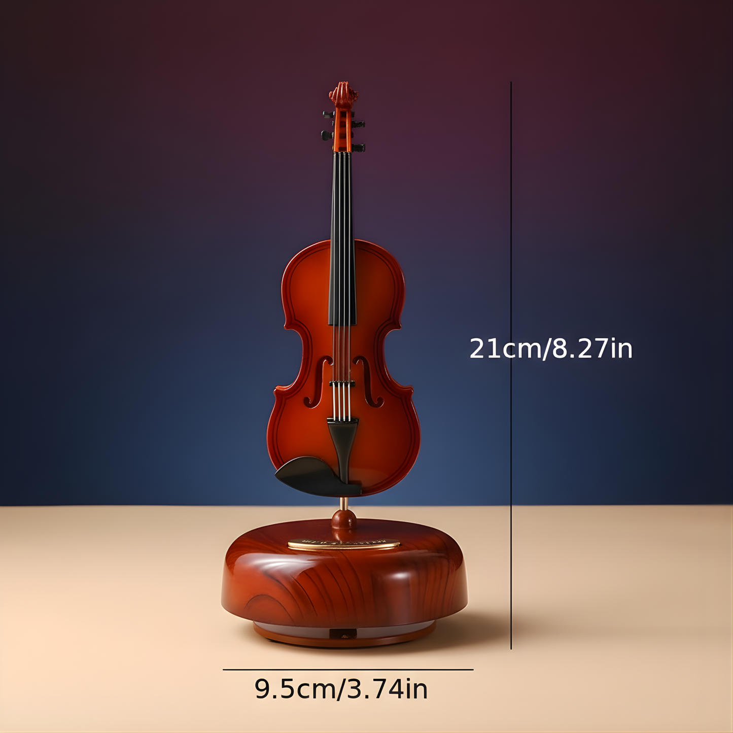 NestyFox Music Box with Rotating Guitar, Violin & Saxophone | Miniature Musical Instrument Decor