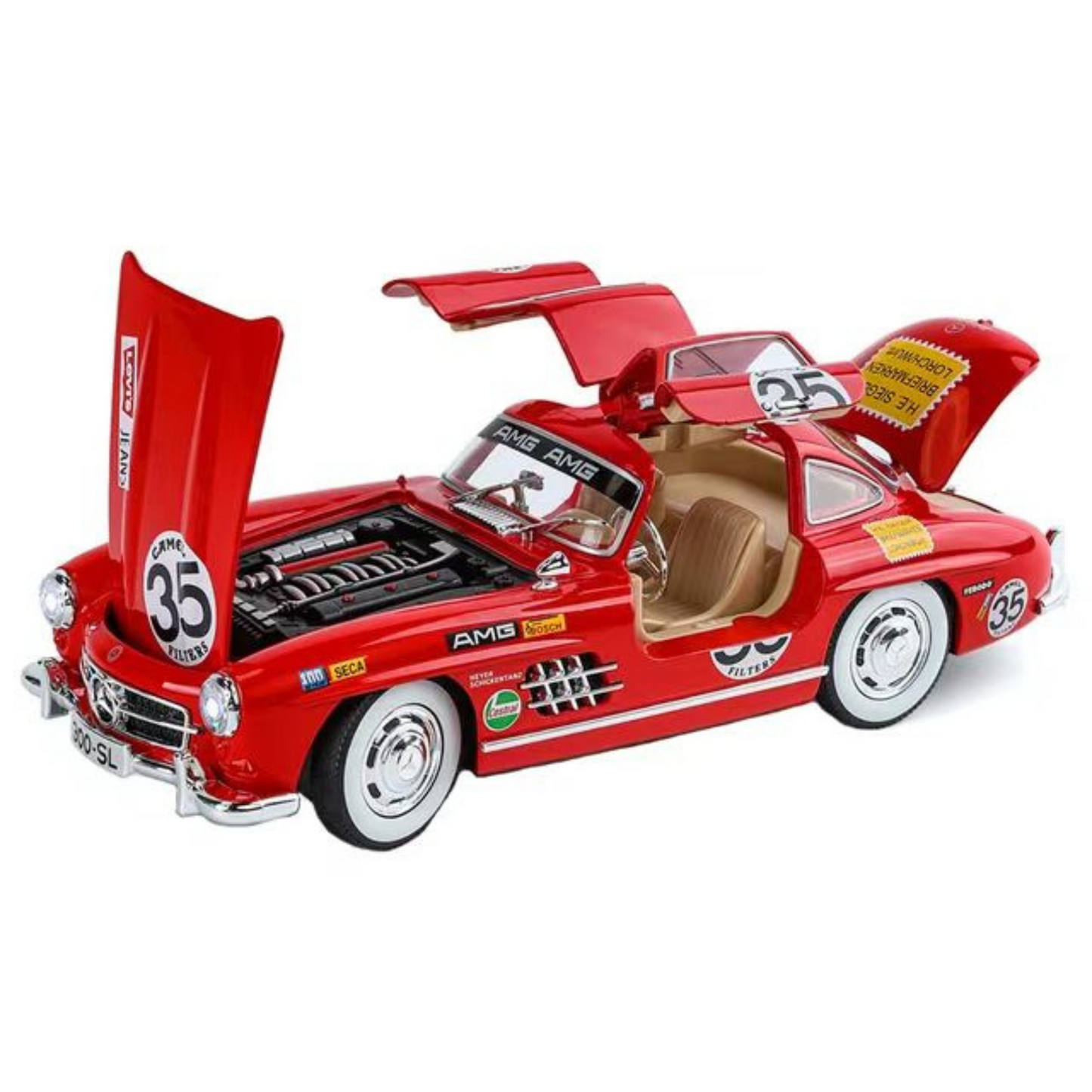 NestyFox Mercedes 300SL 1:24 Diecast Car Model – Sound, Lights & Openable Doors