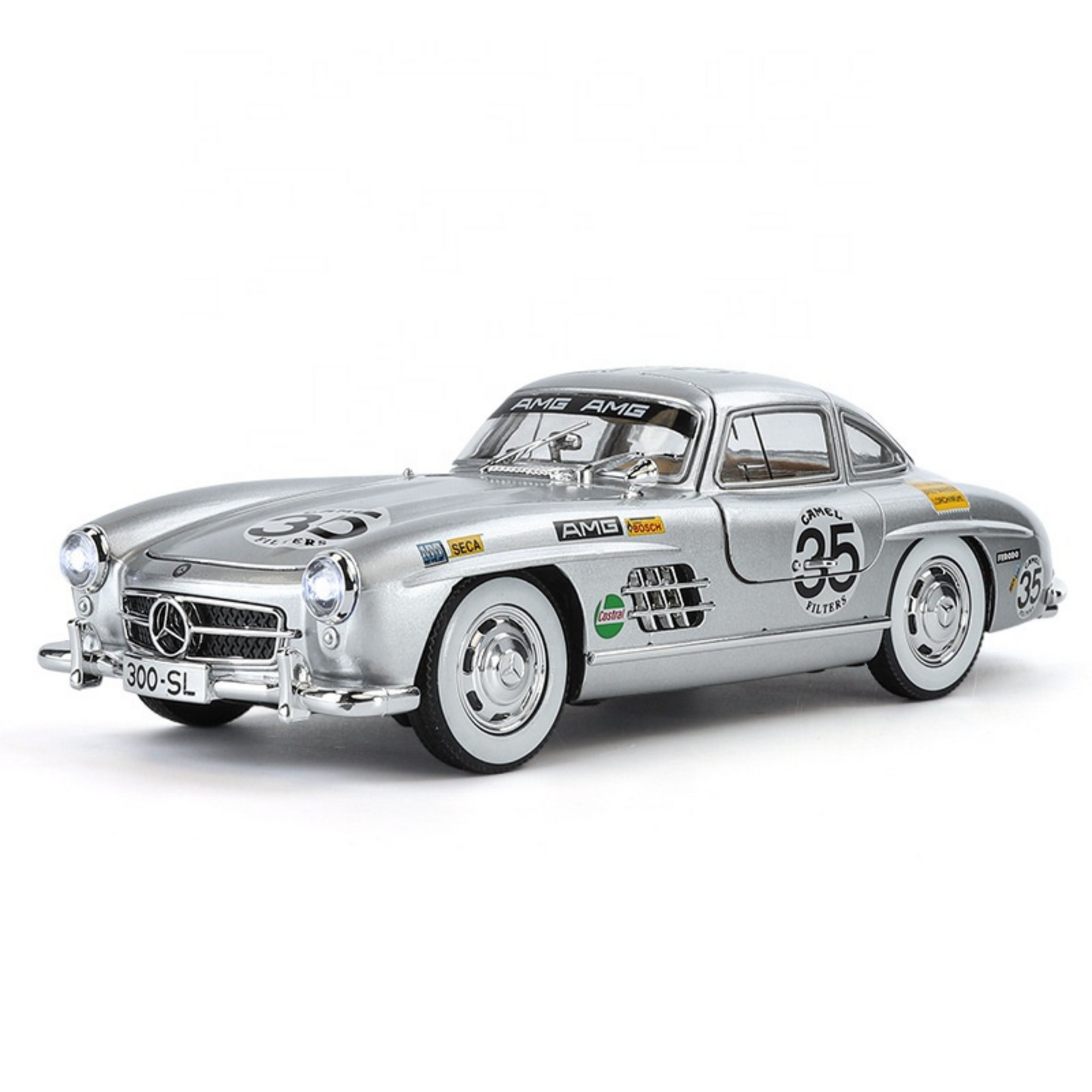 NestyFox Mercedes 300SL 1:24 Diecast Car Model – Sound, Lights & Openable Doors