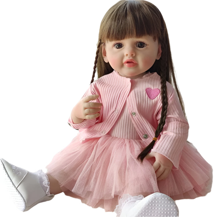 NestyFox Realistic Silicone Baby Doll – Lifelike Reborn Doll with Dress & Accessories