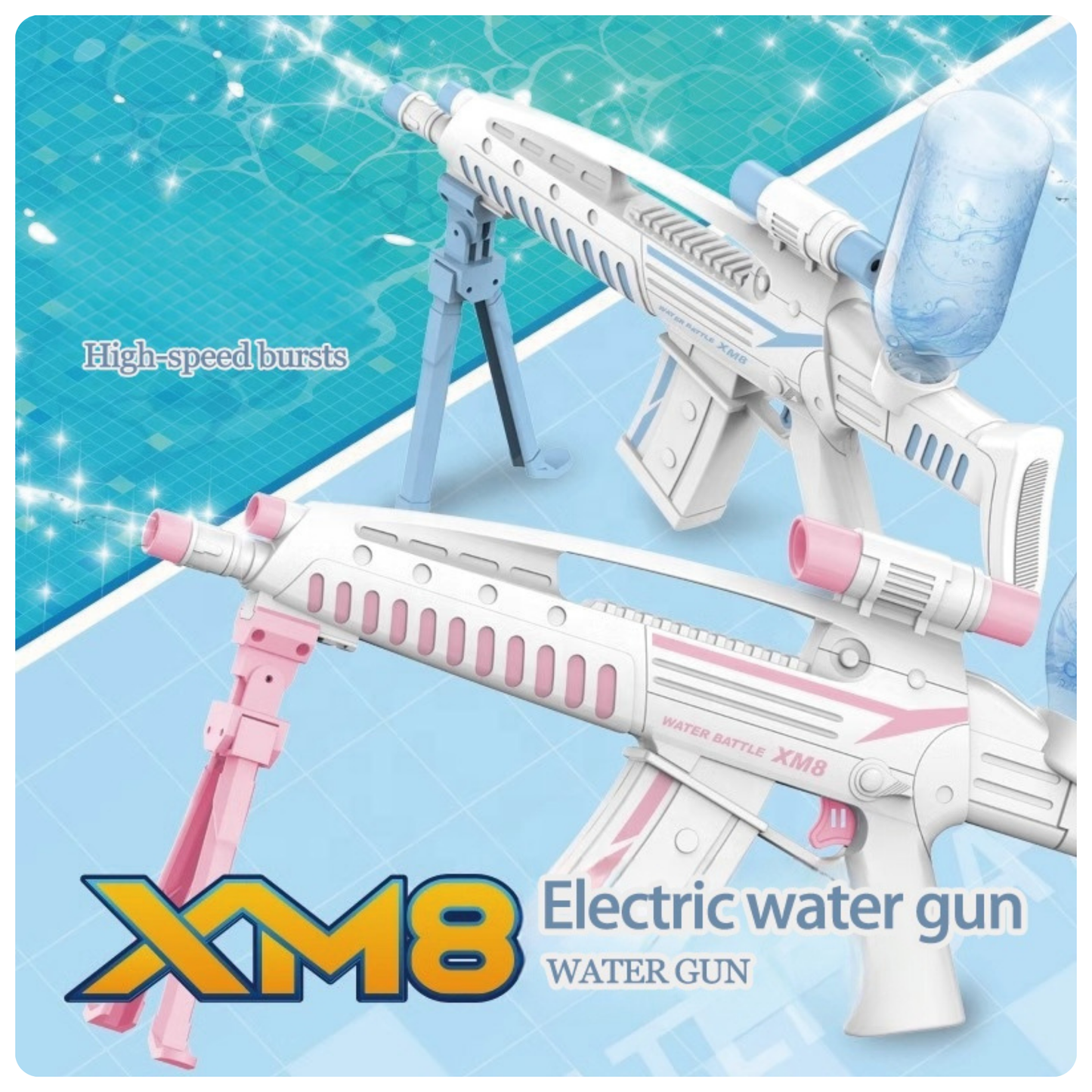 NestyFox XM8 Electric Water Gun - High-Pressure Automatic Blaster