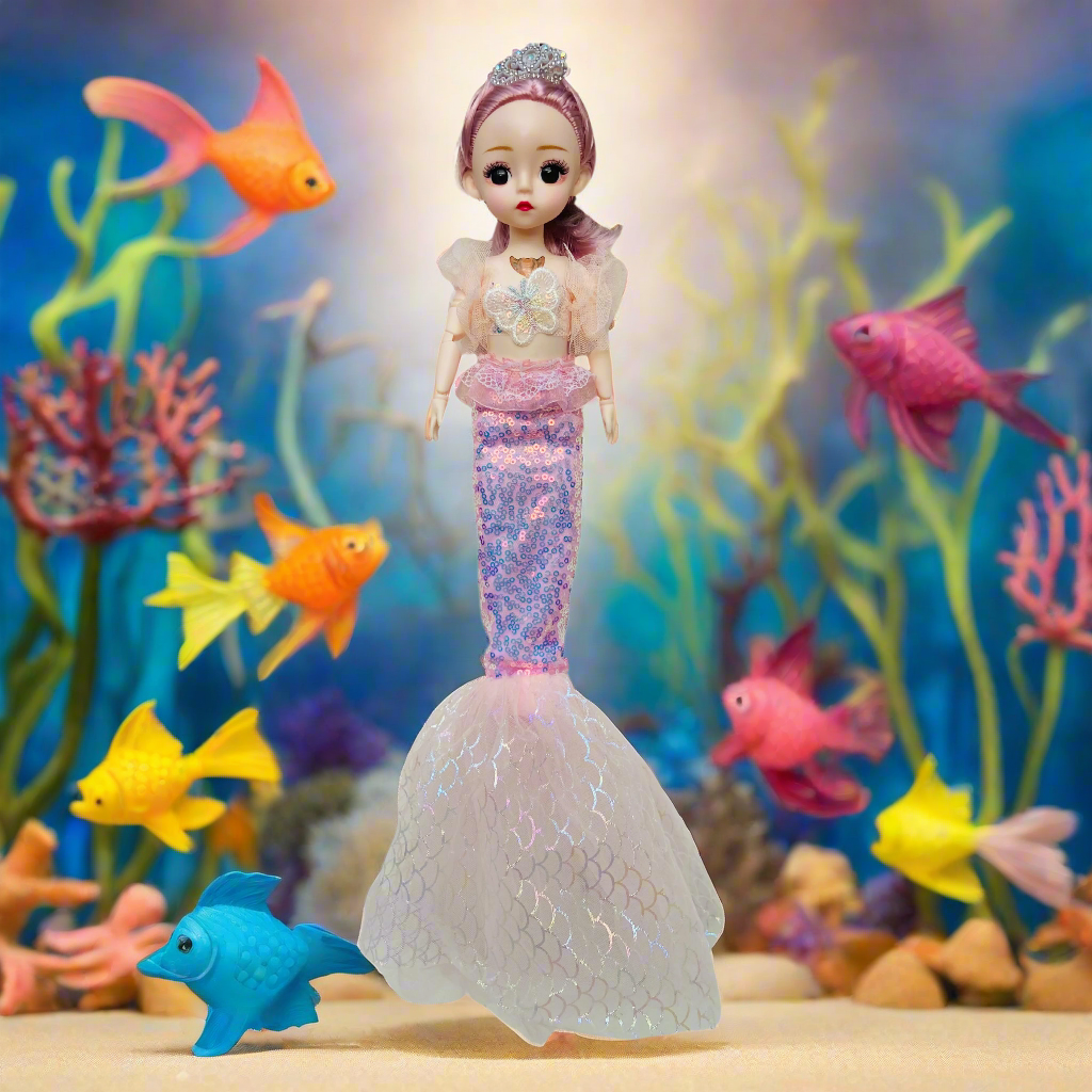 NestyFox Musical Light-Up Mermaid Doll for Girls β 46 cm Sparkling Tail Doll with Glowing Chest, Music & Light Functions Ask ChatGPT