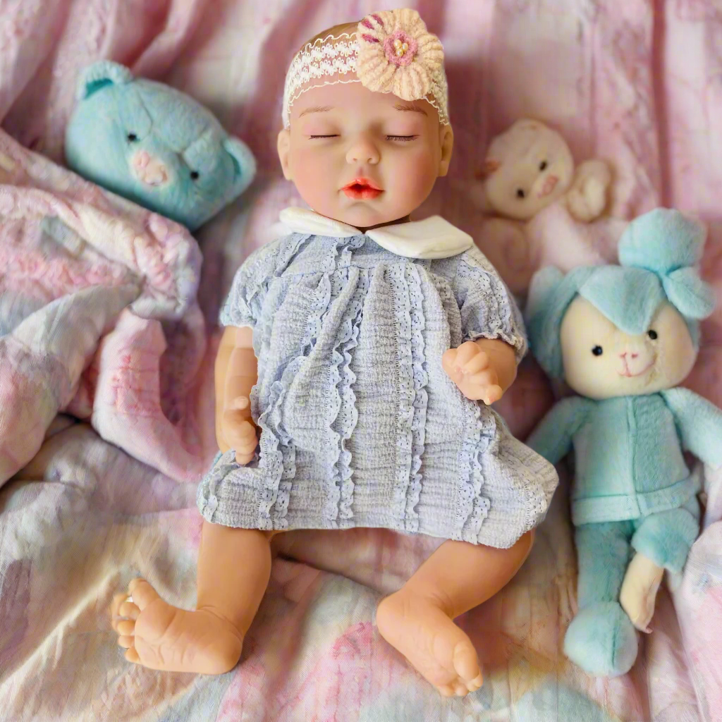 NestyFox 43cm Full Silicone Reborn Baby Doll with Sound & Motion Sensor