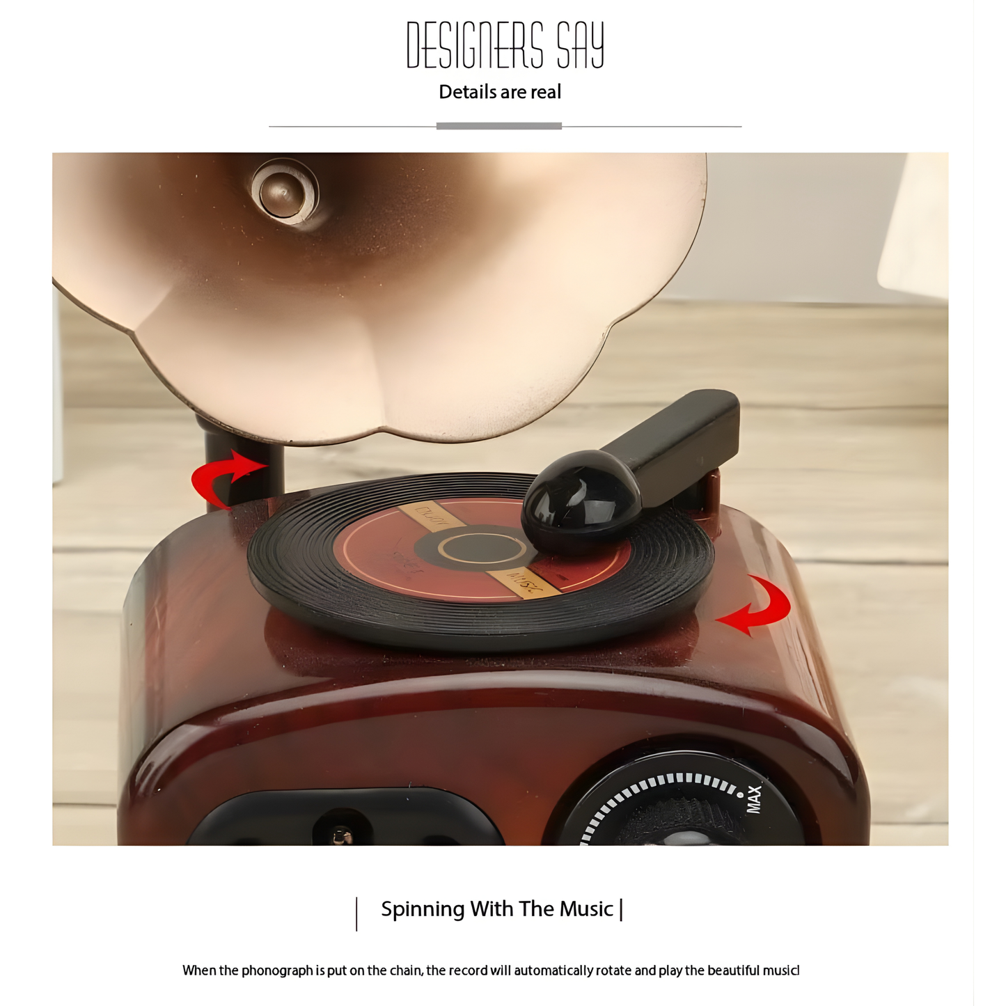 Retro Phonograph Music Box - Vintage Charm Meets Modern Elegance