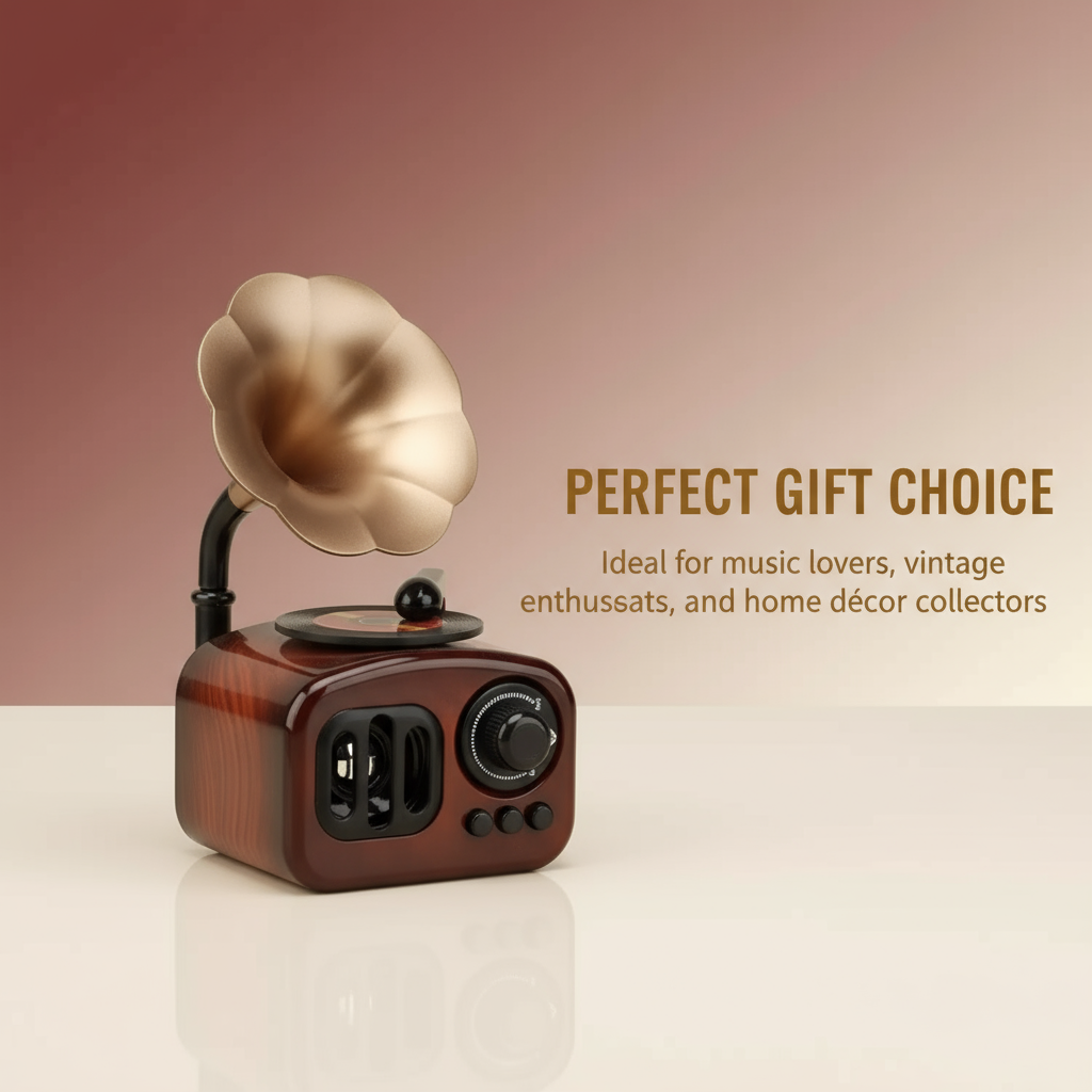 Retro Phonograph Music Box - Vintage Charm Meets Modern Elegance