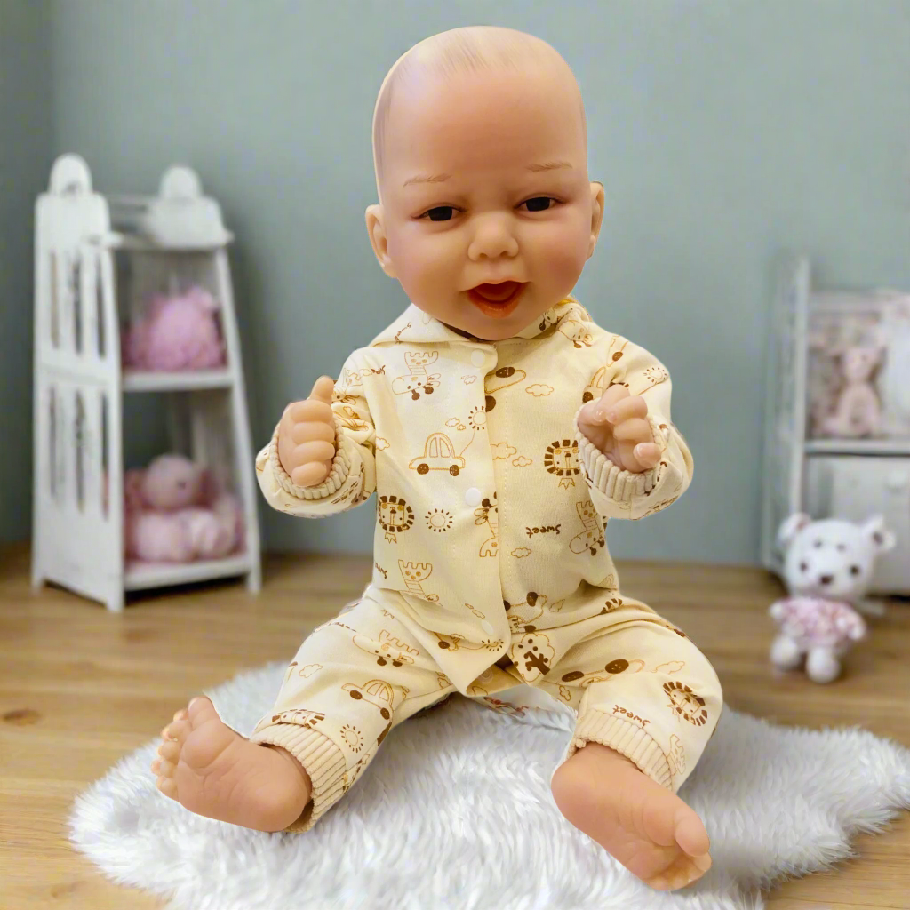 NestyFox 43cm Full Silicone Reborn Baby Doll with Sound & Motion Sensor