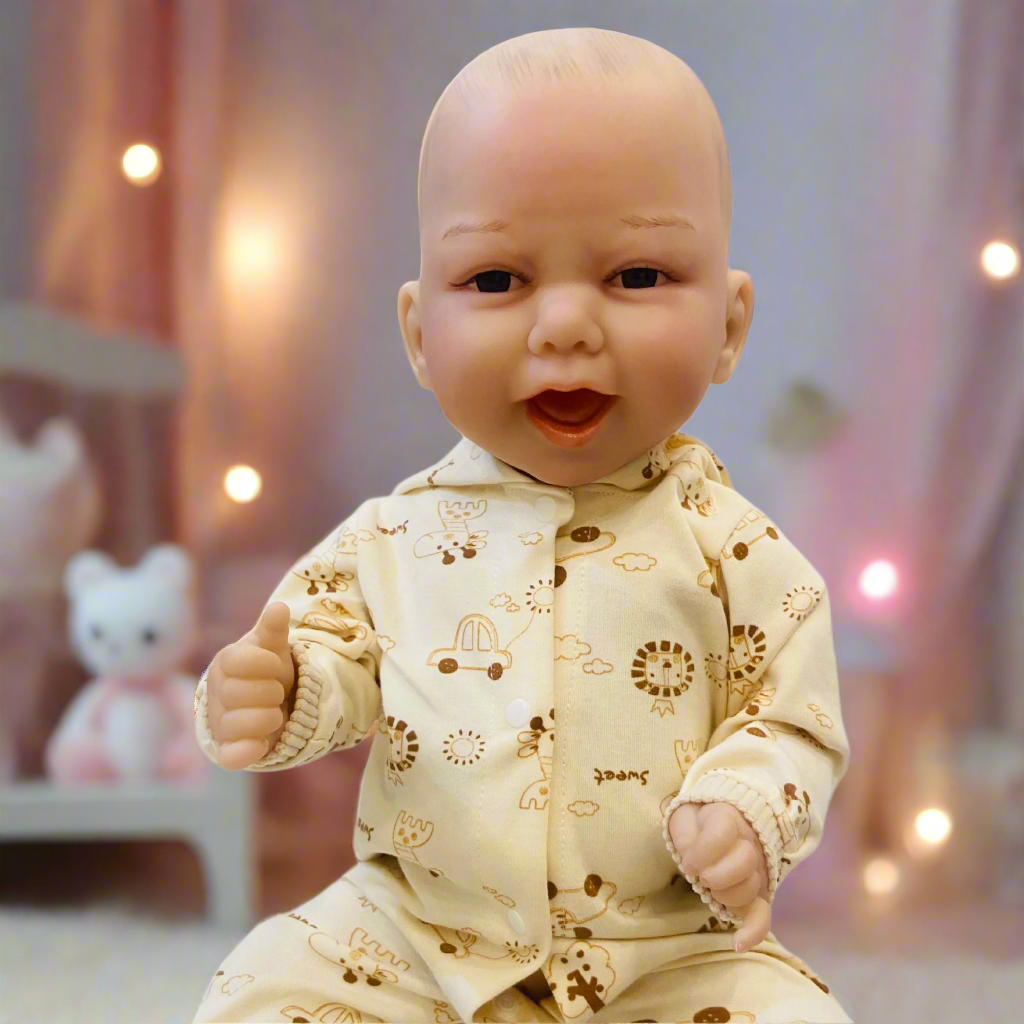 NestyFox 43cm Full Silicone Reborn Baby Doll with Sound & Motion Sensor