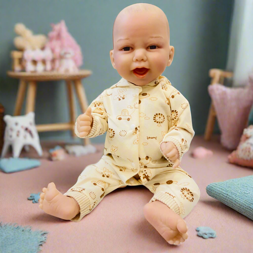 NestyFox 43cm Full Silicone Reborn Baby Doll with Sound & Motion Sensor