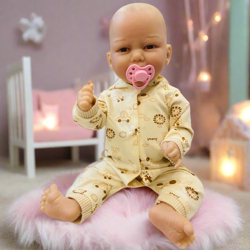 NestyFox 43cm Full Silicone Reborn Baby Doll with Sound & Motion Sensor