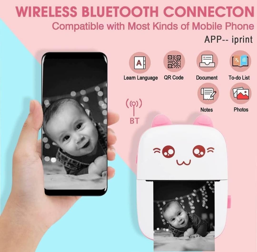 Instant Wireless Pocket Mini Printer: Bluetooth Thermal Printer for Mobile Phones