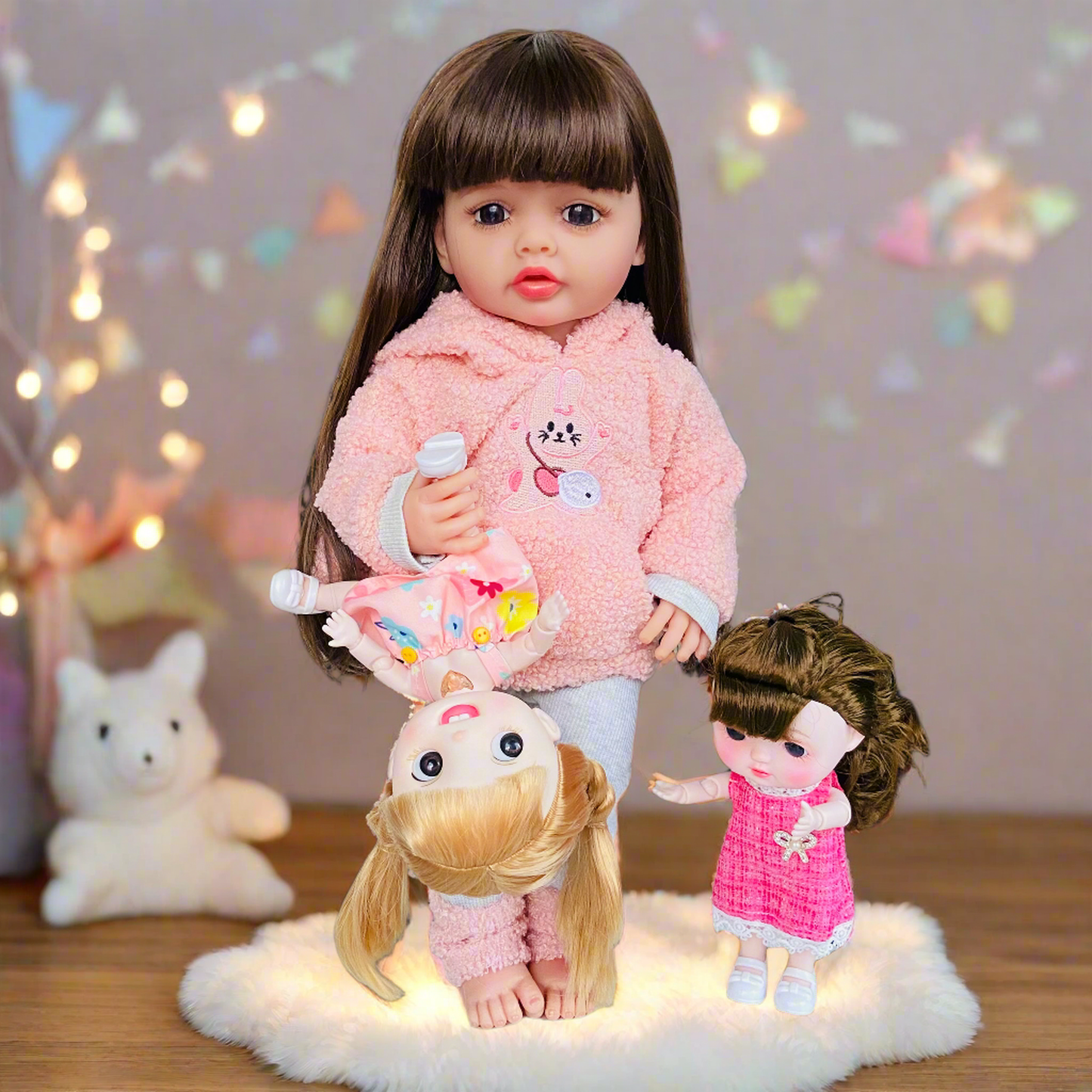 Premium NestyFox Kiki & CoCo Reborn Silicone Baby Doll Playset with Sound & Motion Sensor