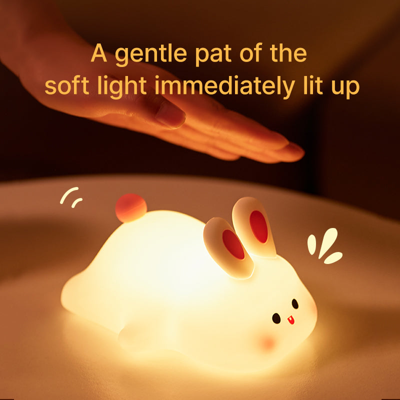 9-Mode Rabbit Night Light | Cute Silicone Lamp with Sensor for Kids & Baby