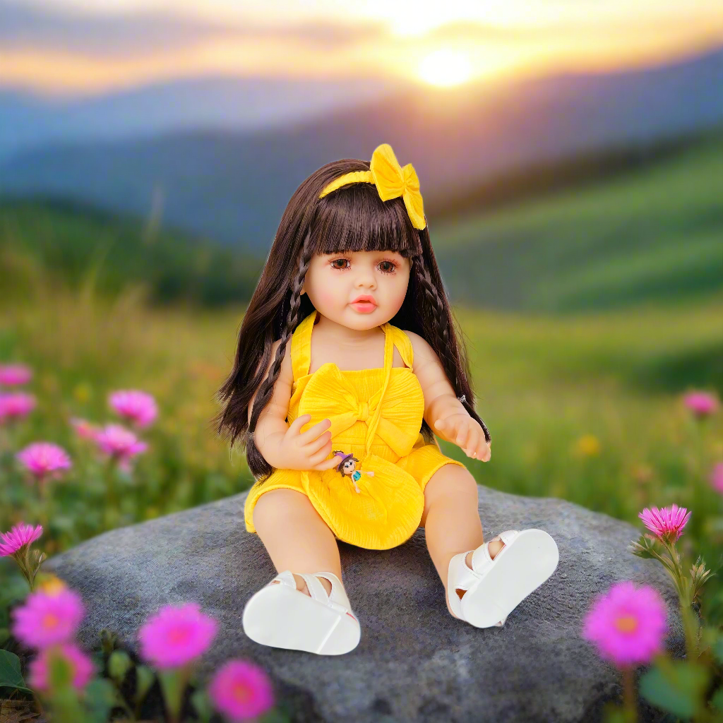 NestyFox 55 cm Realistic Silicone Baby Doll with Sound & Motion For Girls