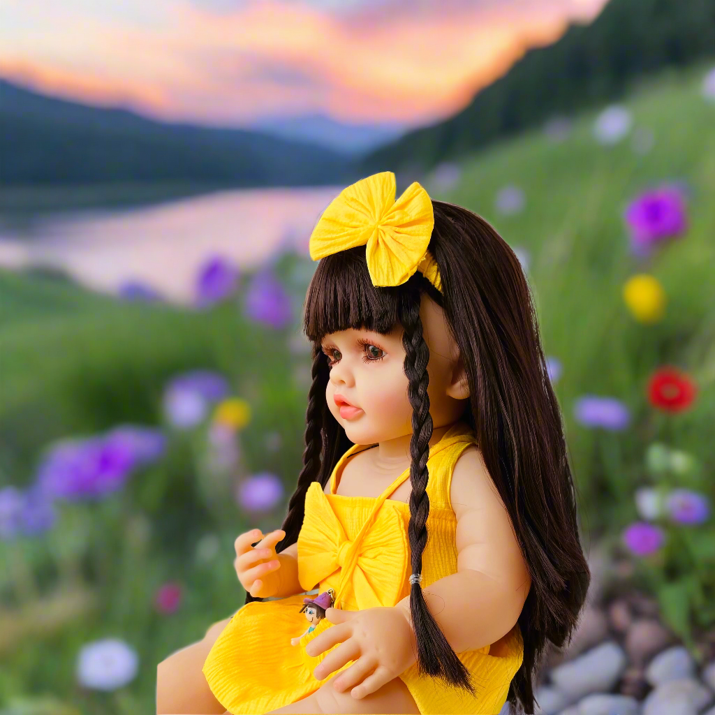 NestyFox 55 cm Realistic Silicone Baby Doll with Sound & Motion For Girls
