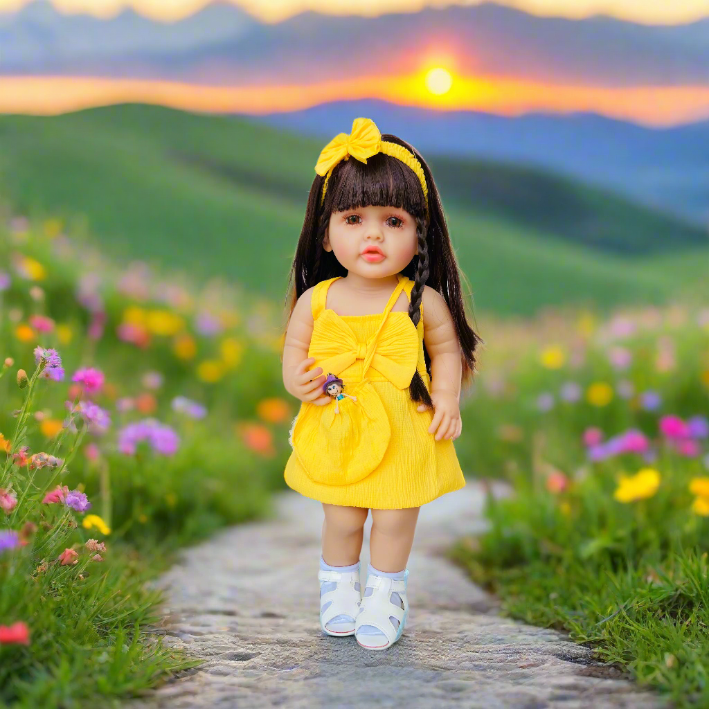 NestyFox 55 cm Realistic Silicone Baby Doll with Sound & Motion For Girls