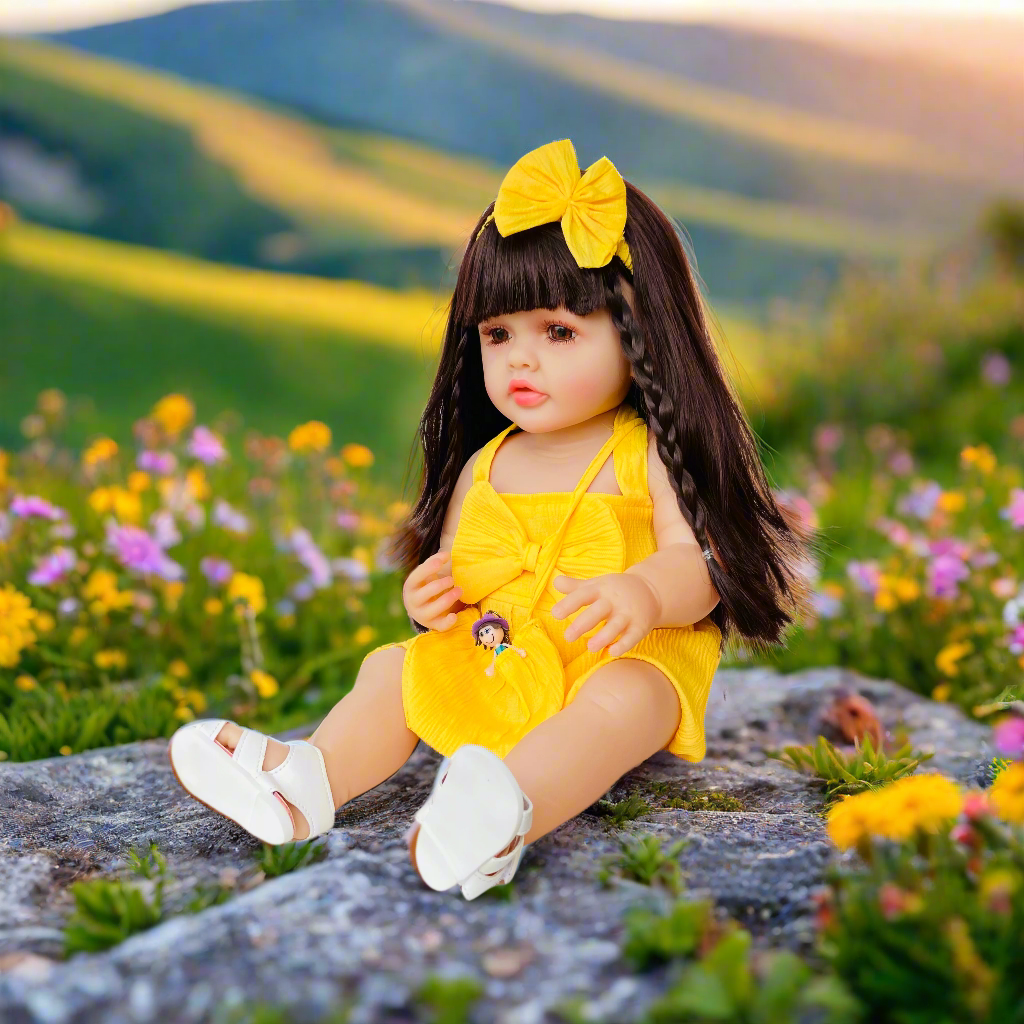 NestyFox 55 cm Realistic Silicone Baby Doll with Sound & Motion For Girls