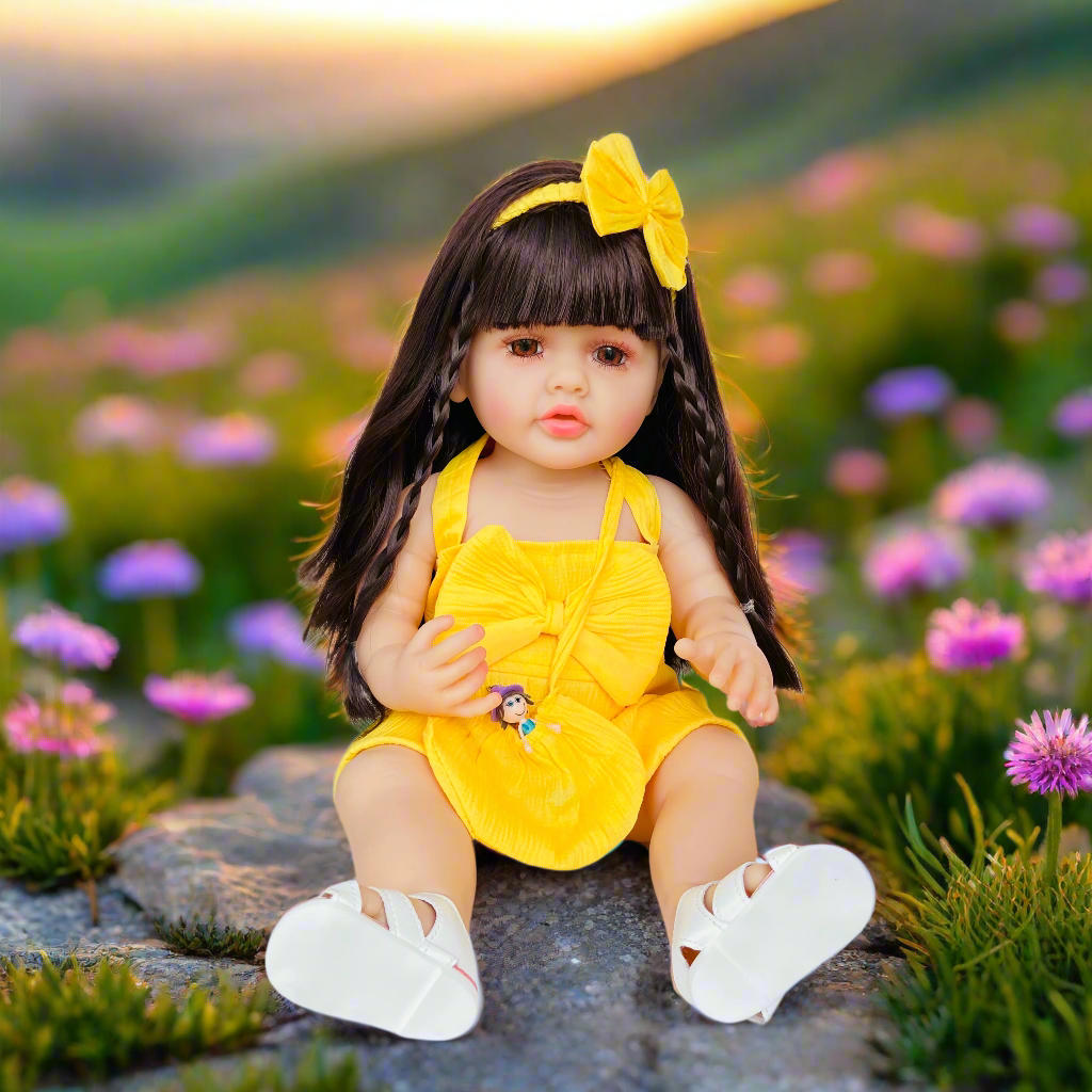 NestyFox 55 cm Realistic Silicone Baby Doll with Sound & Motion For Girls