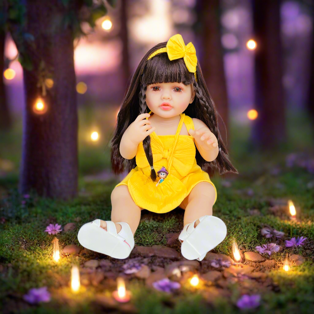 NestyFox 55 cm Realistic Silicone Baby Doll with Sound & Motion For Girls