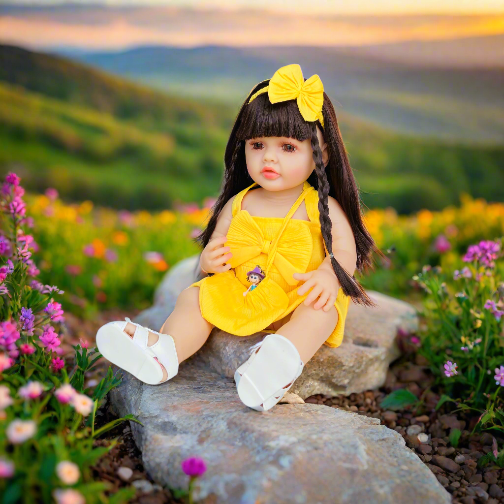 NestyFox 55 cm Realistic Silicone Baby Doll with Sound & Motion For Girls