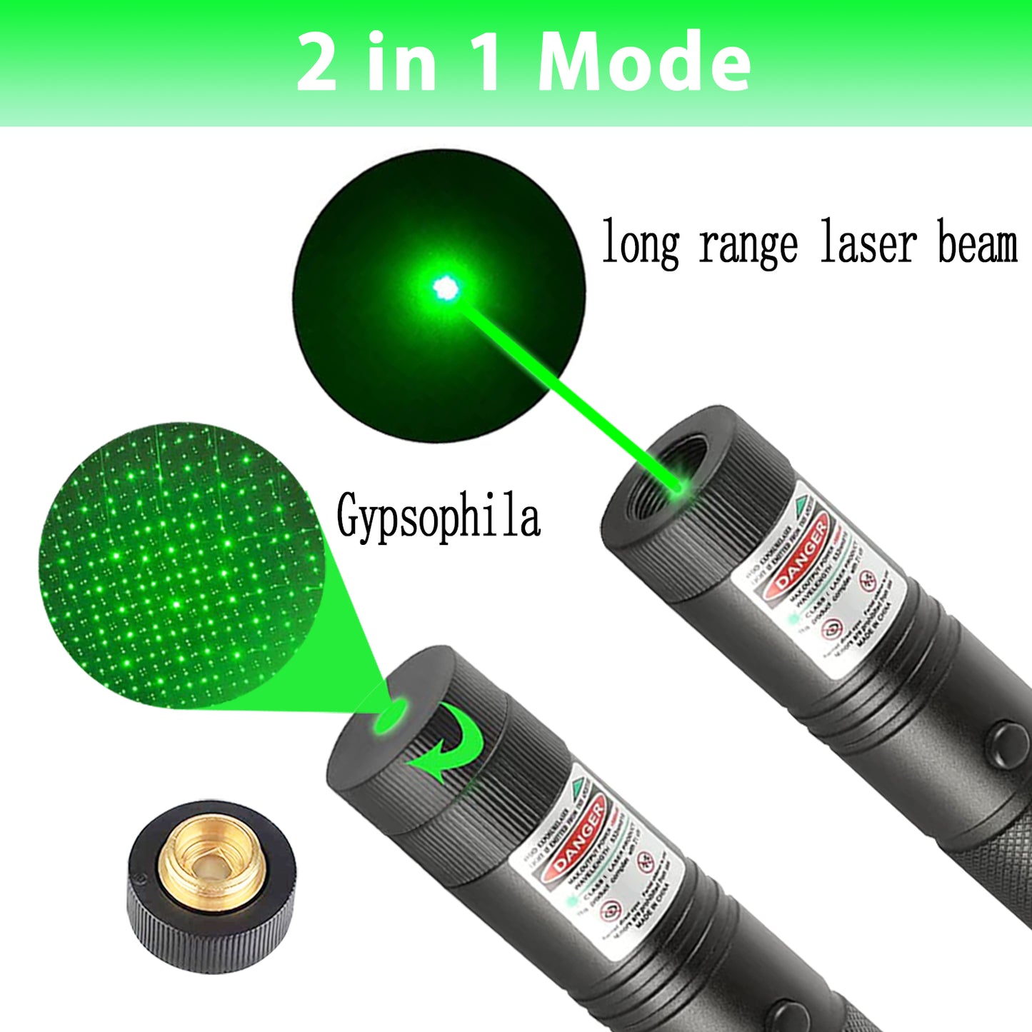 NestyFox Green Laser Pointer 2000 Metres High Power